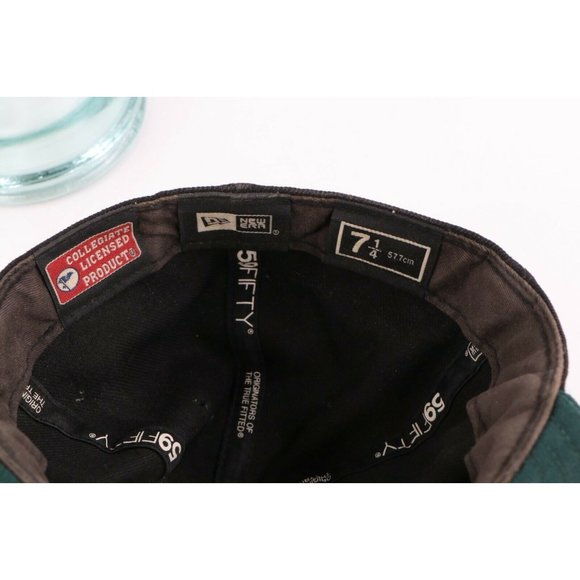 Vintage Distressed New Era Michigan State University Fitted Hat Cap Black 7 1/4 - Picture 11 of 11